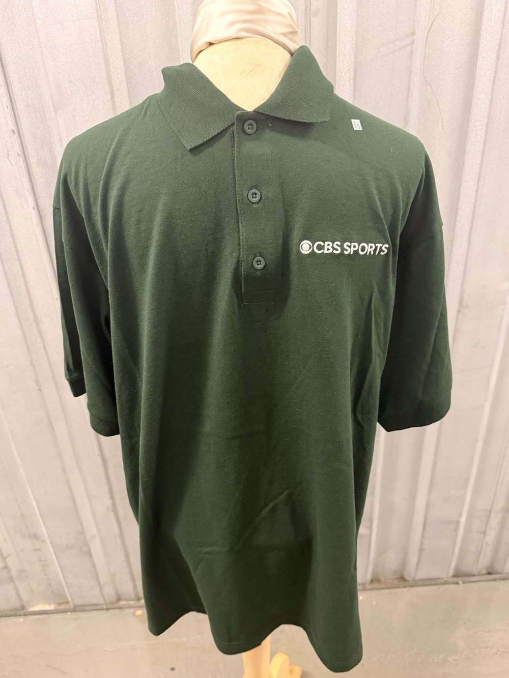 New Gildan Men's Dark Green Polo Shirt with CBS Sports Logo